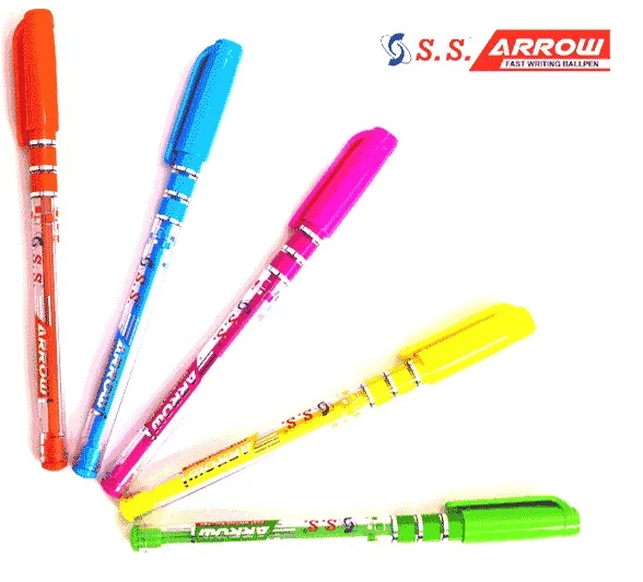 S. S. 5 x 0.7mm Tip Arrow BLUE & BLACK Fast Writing Ballpoint Smooth Pens Comfort Grip(Pack Of 20 Pens)