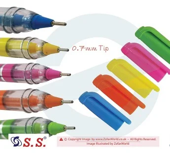 S. S. 5 x 0.7mm Tip Arrow BLUE & BLACK Fast Writing Ballpoint Smooth Pens Comfort Grip(Pack Of 20 Pens)