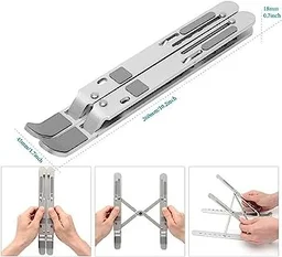 Laptop Stand Creative Folding Storage Bracket For 10-17 Inch Tablets Notebook Laptop Premium Quality Aluminum Alloy (Silver) Laptop Stand