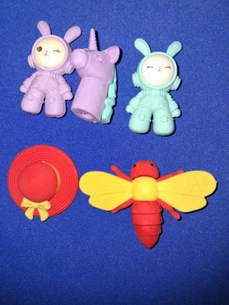 Fancy Unicorn Erasers pack of Five