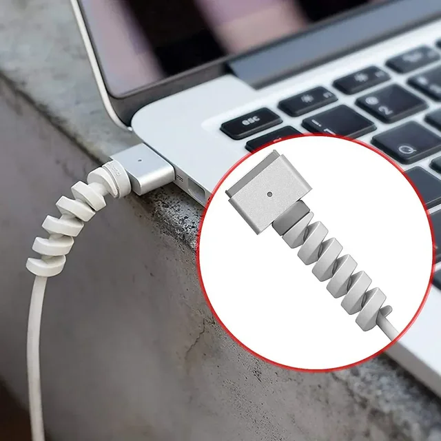 Spiral Charger Spring Cable Protector Data Cable Saver (Pack of 3)