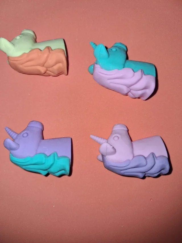 Unicorn Fancy erasers Pack of 4 - All Four Colours