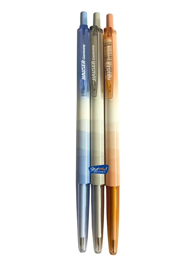 Hauser Auto Click Ball Pen Pack of 10 (Blue 5 PCS ,Black 5 PCS) - Blue and Black