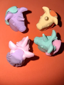 Unicorn Fancy erasers Pack of 4 - All Four Colours