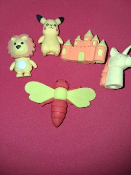 Novelty erasers in various fun shapes Pack of Five