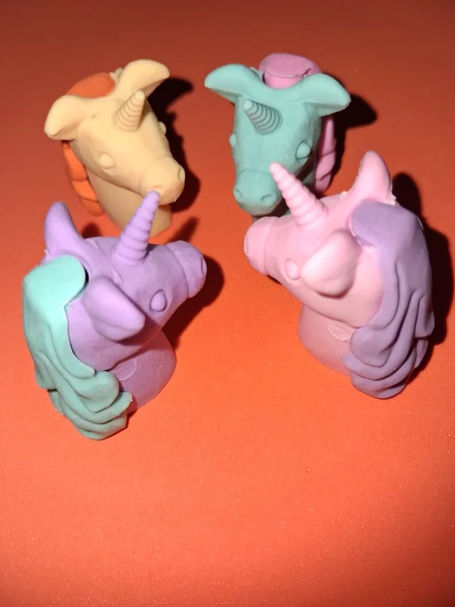 Unicorn Fancy erasers Pack of 4 - All Four Colours