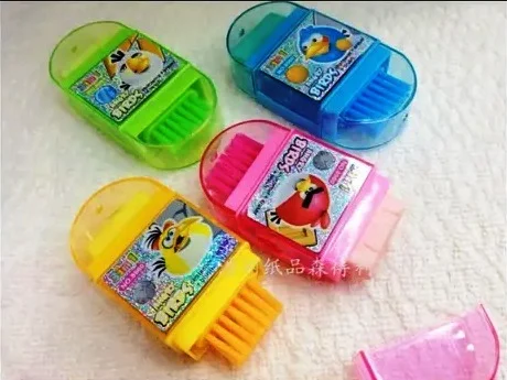 Eprecision Angry Bird Pencil Sharpener Brush Rubber Pencil Sharpener 3 In 1 Combination ( Pack of 5)