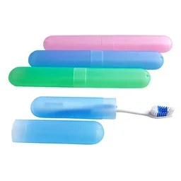 Plastic Hygienic Toothbrush Travel Portable Case Pack of 2( Two) - Blue, Blue
