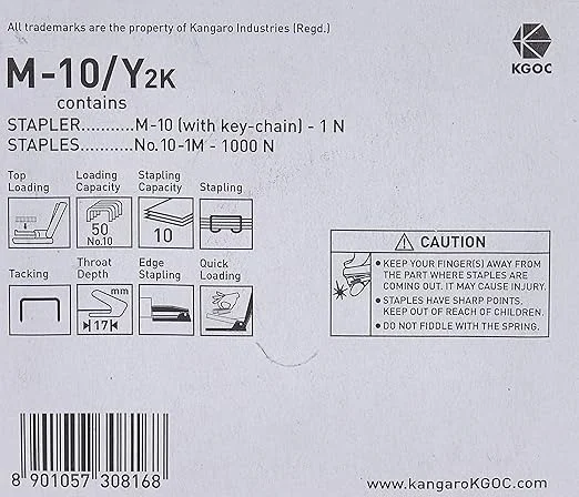 Kangaro M-10 Y2K Stapler and Staples Pack
