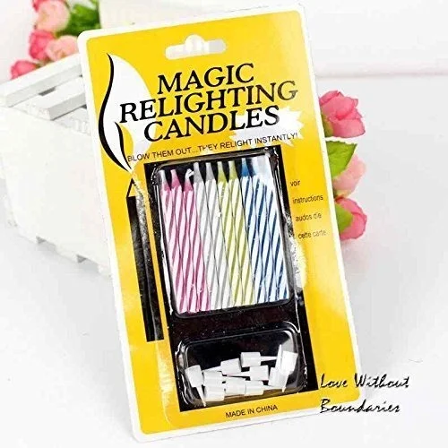 Magic Relighting Candles (Includes 1 Packets of 10 Candles ) (Pack of 2)
