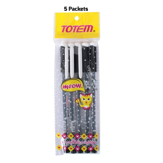 Meow BLACK Pen 5 Pkts (5/-)