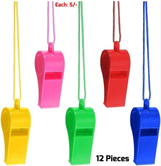 Plastic Whistle 12 Pcs (5/-)