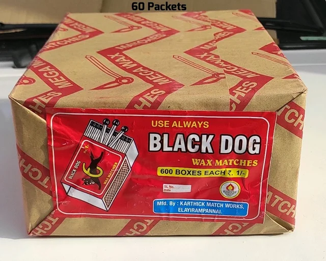 BLACK DOG Matches 60 Pkts (1/-)
