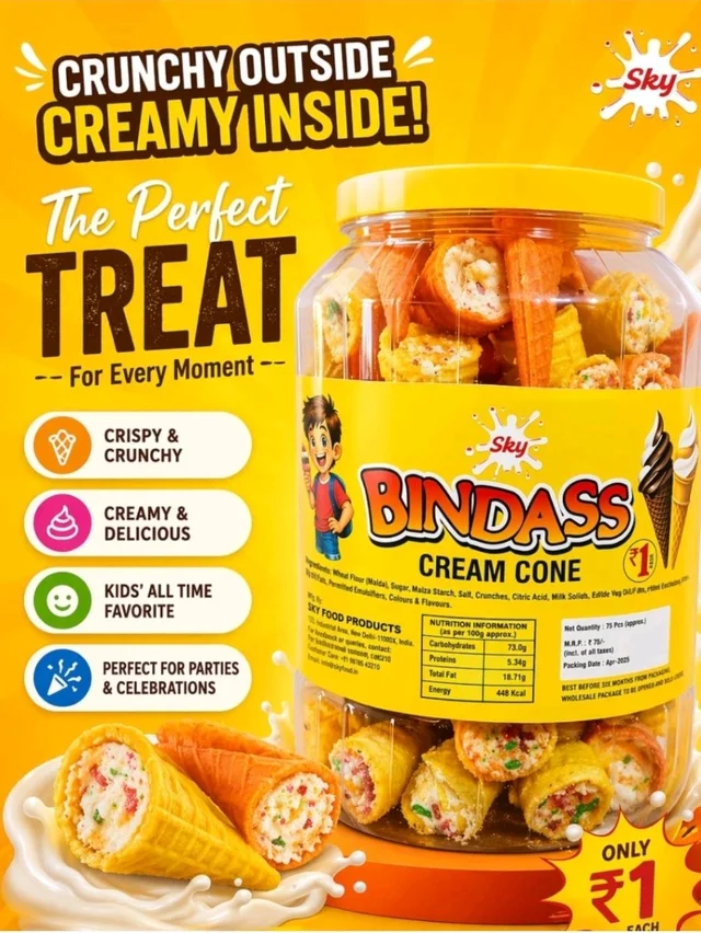 BINDAS Cream Cone (1/-)