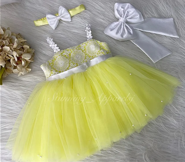 Stylish And Cute Party Wear Lemon Yellow Dress 