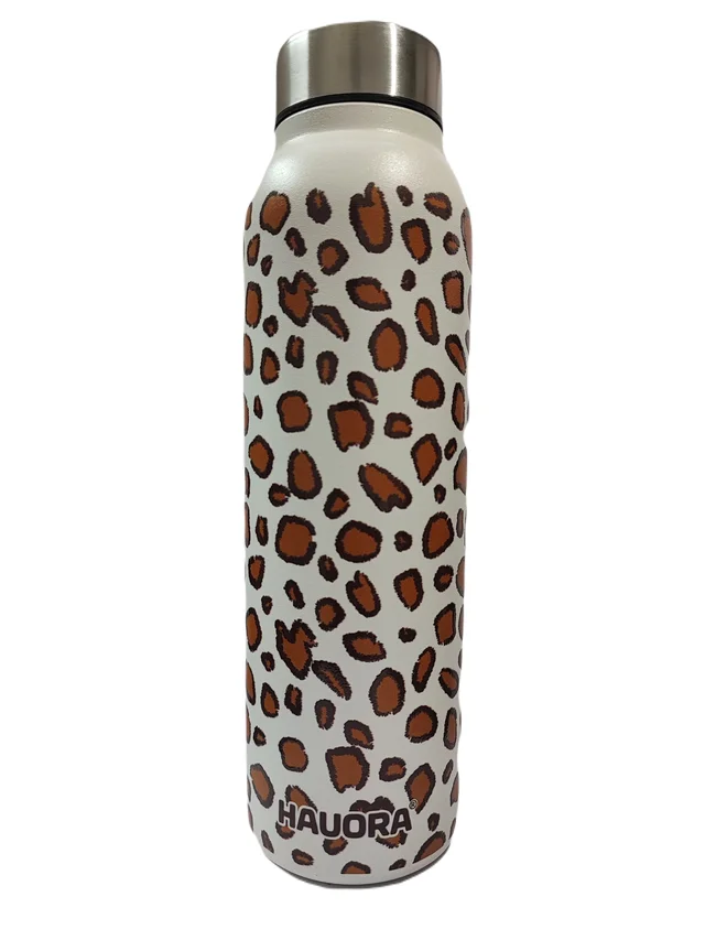 950ml Brown Cheetah Printed SS Bottle (W) (SS304 Grade)