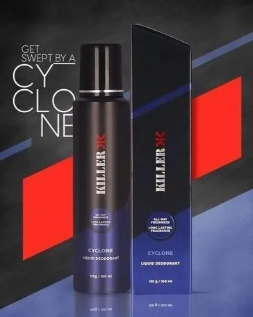 Killer Cyclone Liquid Deodorant Long Lasting Freshness Body Spray No Gas - For Men