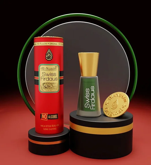 Al Nuaim swiss firdaus perfume roll-on attar free from alcohol round gift pack - 6ML