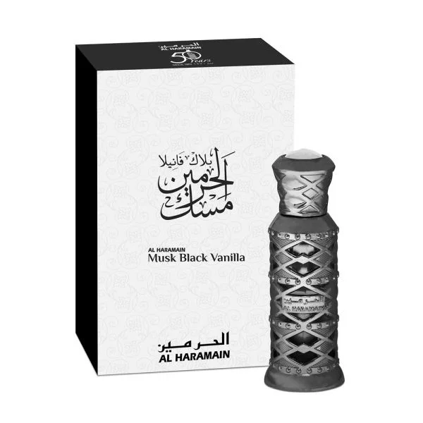 Al Haramain MUSK BLACK VANILLA Perfume Roll-On Attar Free from ALCOHOL - 12ML