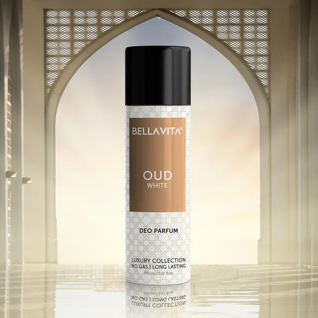 Bellavita Oud White Long Lasting Deodorant Spray NO Gas - Unisex - 150ML