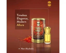 Ajmal Musk Amber concentrated Perfume | For Men | Alcohol Free - 5ML