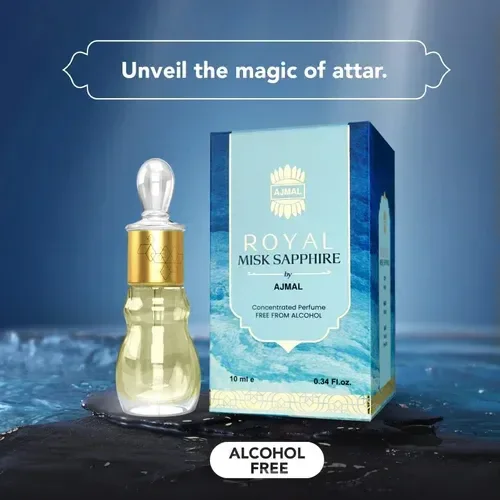 Ajmal Royal Misk Sapphire concentrated Perfume | Unisex | Alcohol Free - 10ML