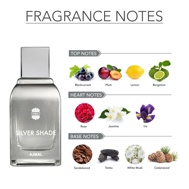 Ajmal Silver Shade Eau De Parfum | For Men - 100ML