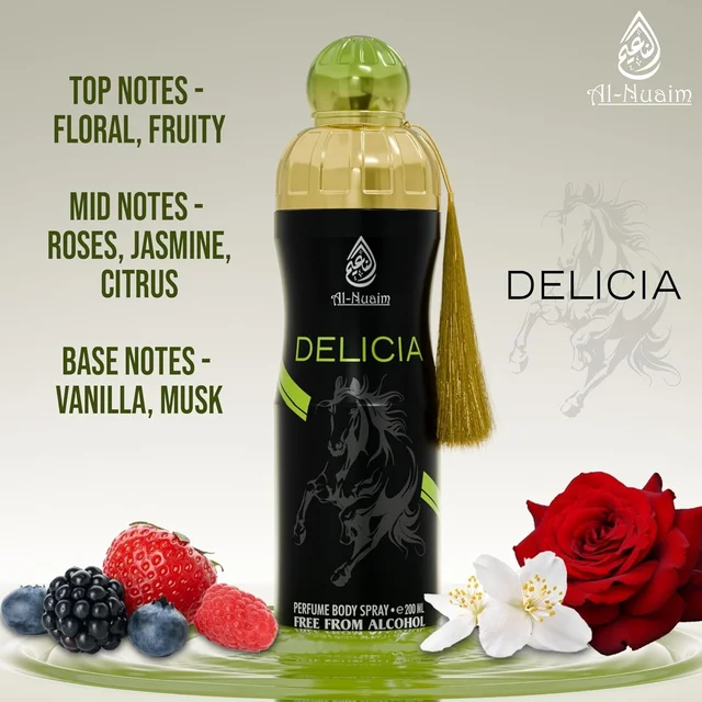 Al Nuaim Delicia Perfume Body Spray | Alcohol Free - 200ML