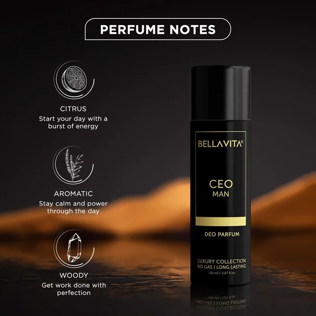 Bellavita CEO Man Long Lasting Deodorant Spray NO Gas - Unisex - 150ML