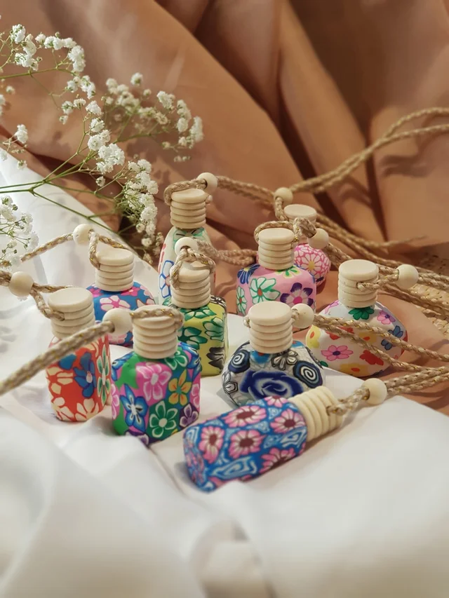 Groovy Fragrances Car Air Freshener Perfume Fancy hanging bottle | Natural Perfume Oil | Mix Shape 12ML - Ponds