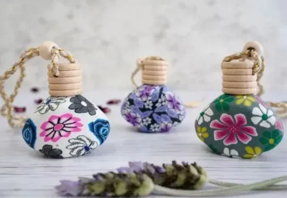 Groovy Fragrances Car Air Freshener Perfume Fancy hanging bottle | Natural Perfume Oil | Mix Shape 12ML - Ponds