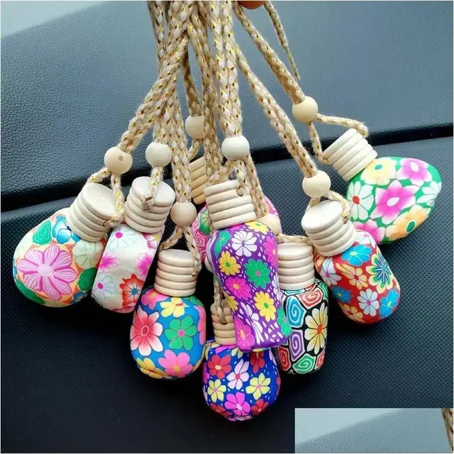 Groovy Fragrances Car Air Freshener Perfume Fancy hanging bottle | Natural Perfume Oil | Mix Shape 12ML - Ponds