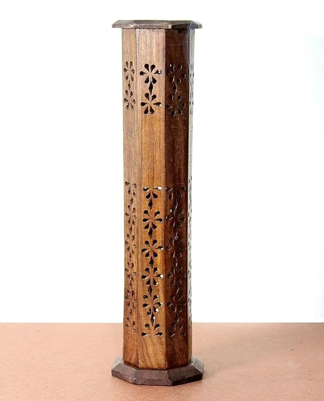 Groovy Fragrances New Antiq Wooden Incense (Agarbatti) Stand - Large-Round