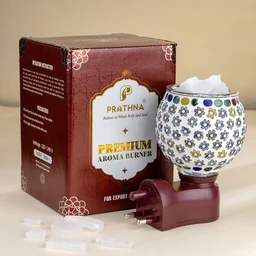 Prathna Platinium Electric Kapoor/Aroma/Bakhoor Burner for Home Fragrance with Night lamp Ceramic Incense Holder (Multicolor) - Mix