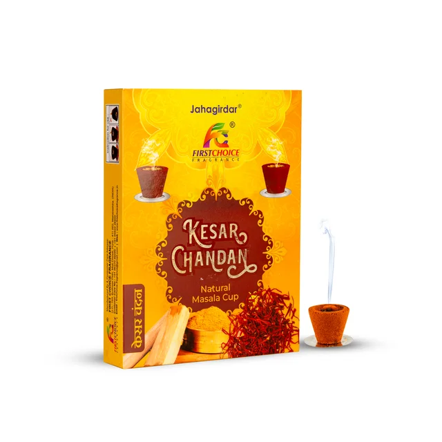 First Choice Kesar Chandan Natural Masala Dhoop Cup - 12 Cups