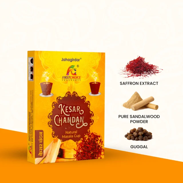 First Choice Kesar Chandan Natural Masala Dhoop Cup - 12 Cups