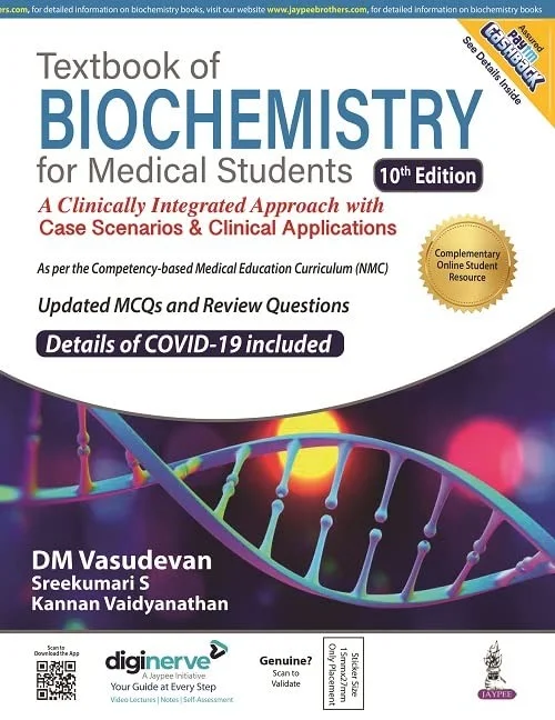 Textbook of Biochemistry for Medical Students - DM Vasudevan (Author), Sreekumari S (Author), Kannan Vaidyanathan (Author)