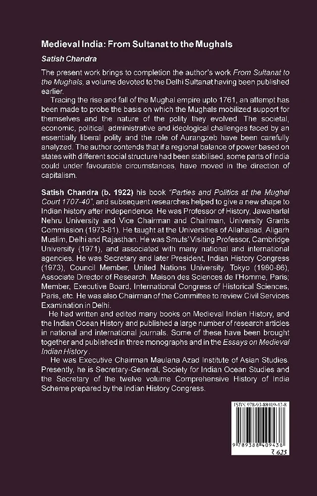 Medieval INDIA:From Sultanat to the Mughals Delhi Sultanat(1526-1748)Part-2(Paperback) - SATISH CHANDRA