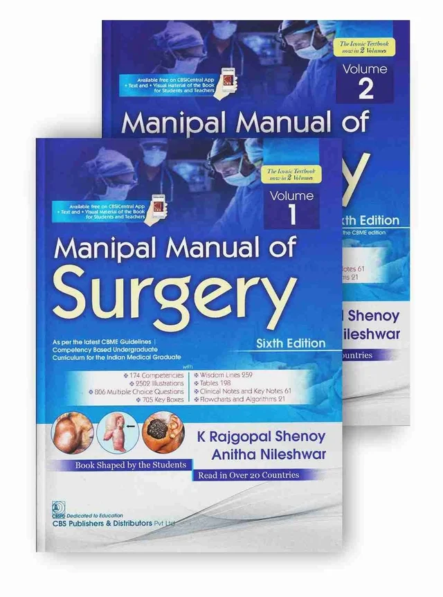 Manipal Manual Of Surgery 6ED 2 VOL SET (PB 2023) (Cbme Edition) - K Rajgopal Shenoy | Anitha Nileshwar - K Rajgopal Shenoy | Anitha Nileshwar