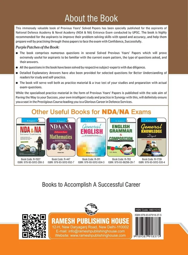 NDA & NA Entrance Examination: Previous Years Papers (Solved) - by RPH Editorial Board (Author)