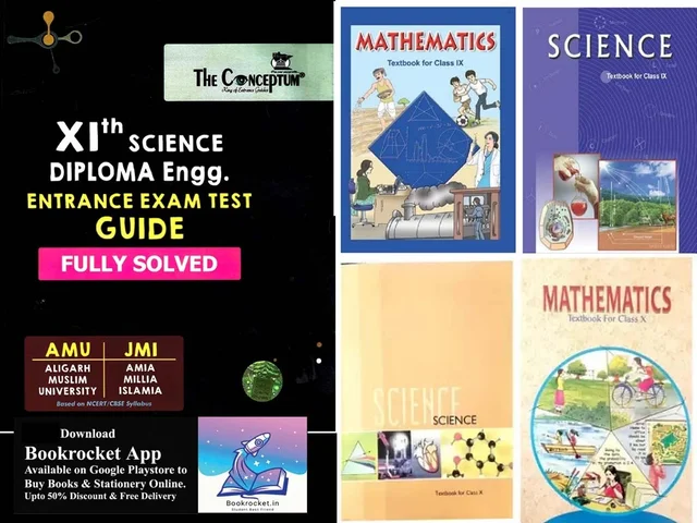 The conceptum Guide for AMU 11th Entrance Science English Version + 9th and 10th NCERT of Maths & Science Combo Set of 5 Books - Bookrocket App Download App Now From Google Playstore.