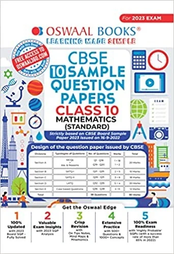 OSWAL Mathematics Standard - 10 CBSE Sample Question Papers, English