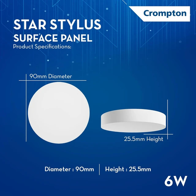 Crompton STYLUS ROUND SURFACE LED PANEL CROMPTON - 6W