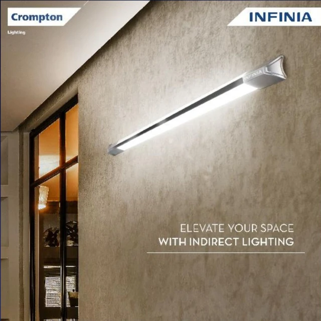 Crompton Infinia 24W 4Ft Led Triangular Shape, Chrome Finish Batten Crompton