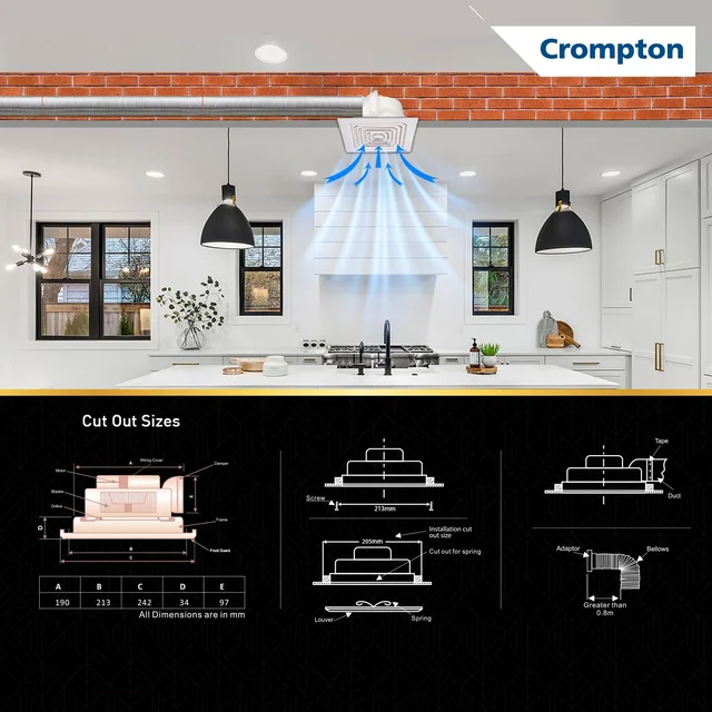 Crompton Brisk Air Ceiling Mount 110 mm (4 inch) Exhaust Fan