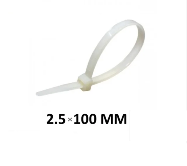 100MM Cable Tie / Wire Tag (Pack of 100) - White (2.5 MM)