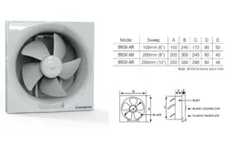 Crompton 200mm (8 Inch) Exhaust Fan Brisk Air