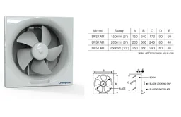 Crompton 250mm (10 Inch) Exhaust Fan Brisk Air