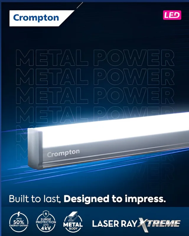 Crompton 50W Crompton Laser Ray Xtreme Metal LED Batten - 50W