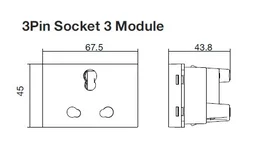 Hager 6 / 16A Socket White 3M - WSNSK53